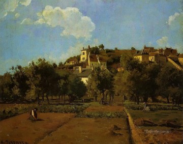 Camille Pissarro Painting - los jardines de l ermita pontoise Camille Pissarro